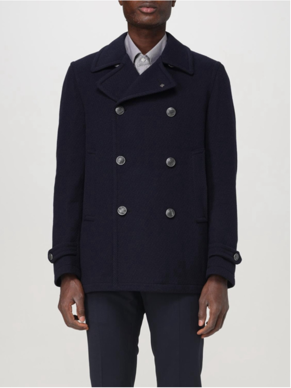 Tagliatore Pea Coat Jacket Men’s IT 50R/ US 40R Navy Wool Double Breasted ITALY